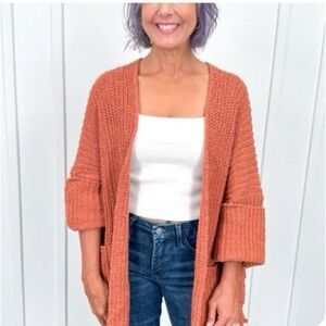 Women’s Textured Cardigan with Cuffed Sleeves by POL